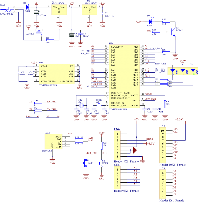 Black pill stm32f401 схема